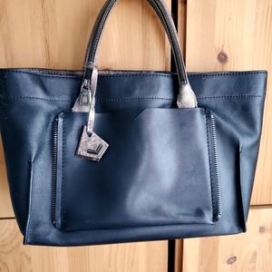 Botkier Black Leather Structured Handbag